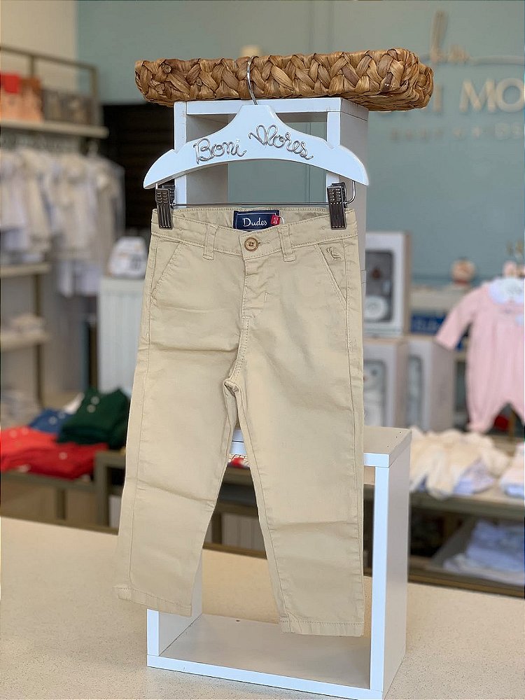 Calça Sarja Chino Bege Dudes