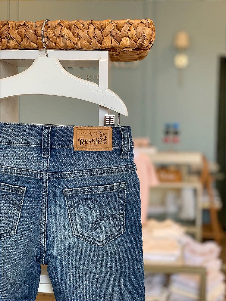 Calça Mini Jeans Slim Moletom Prainha TP Reserva