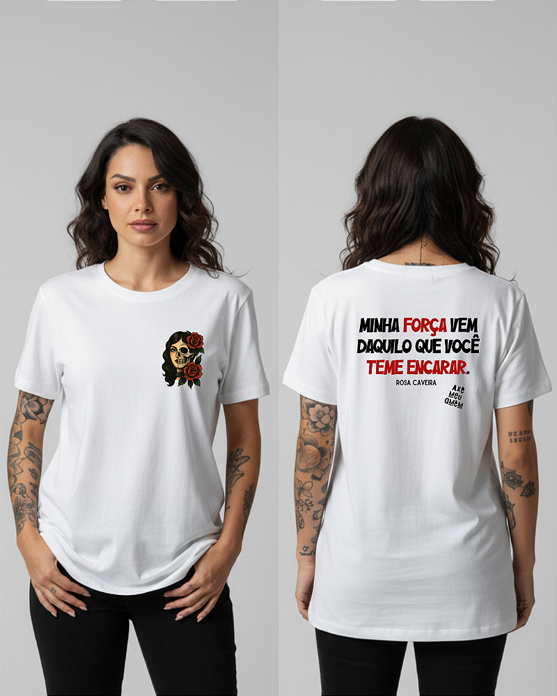 Camiseta Rosa Caveira