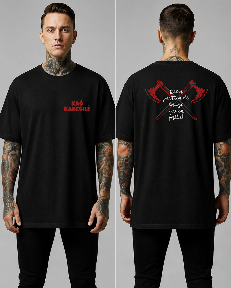 Camiseta Ajustiça de Xangô nunca Falha