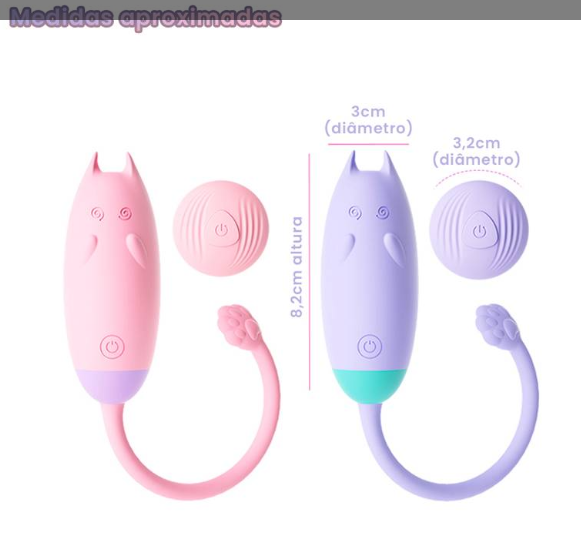 Mini Vibrador Ovo Estimulador Gatinho Meow com Controle Remoto Sem Fio