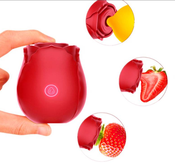 Vibrador Sugador de Clitóris Formato de Rosa Recarregável Premium