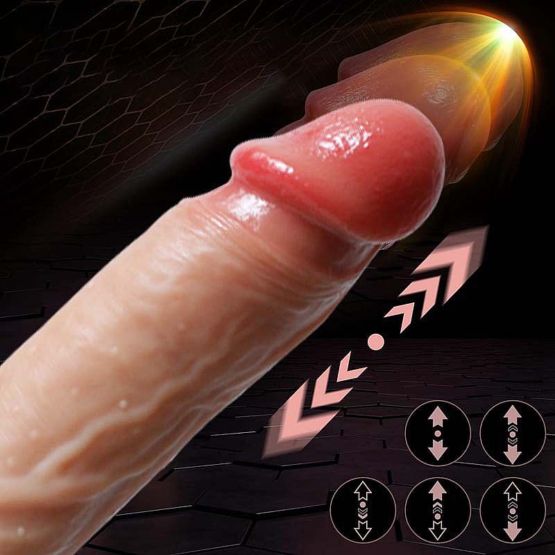 Dildo Pênis Realista com Vai e Vem Vibração Aquecimento e Controle por App 22cm