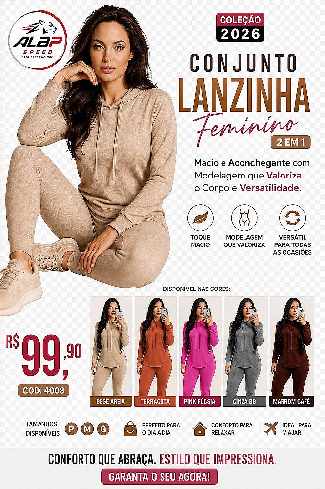 Conjunto Lanzinha Feminino 2 em 1 Coleção 2026