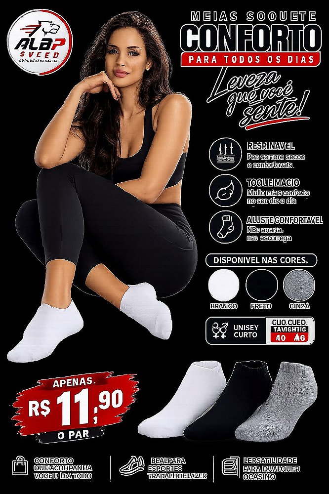 Meias Soquete Unissex