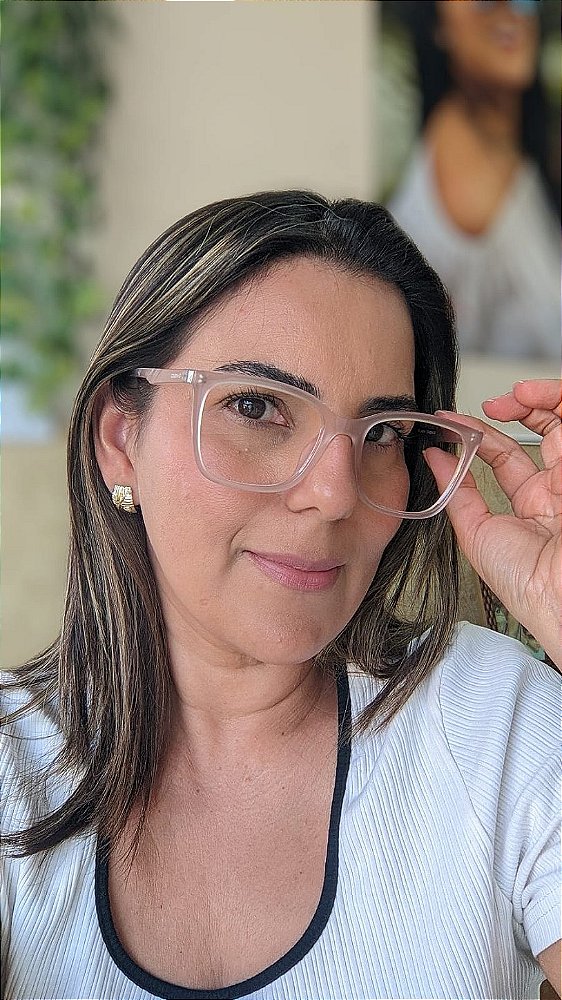 Armação Feminina Rosa Bebê Translúcida - Tamanho 52