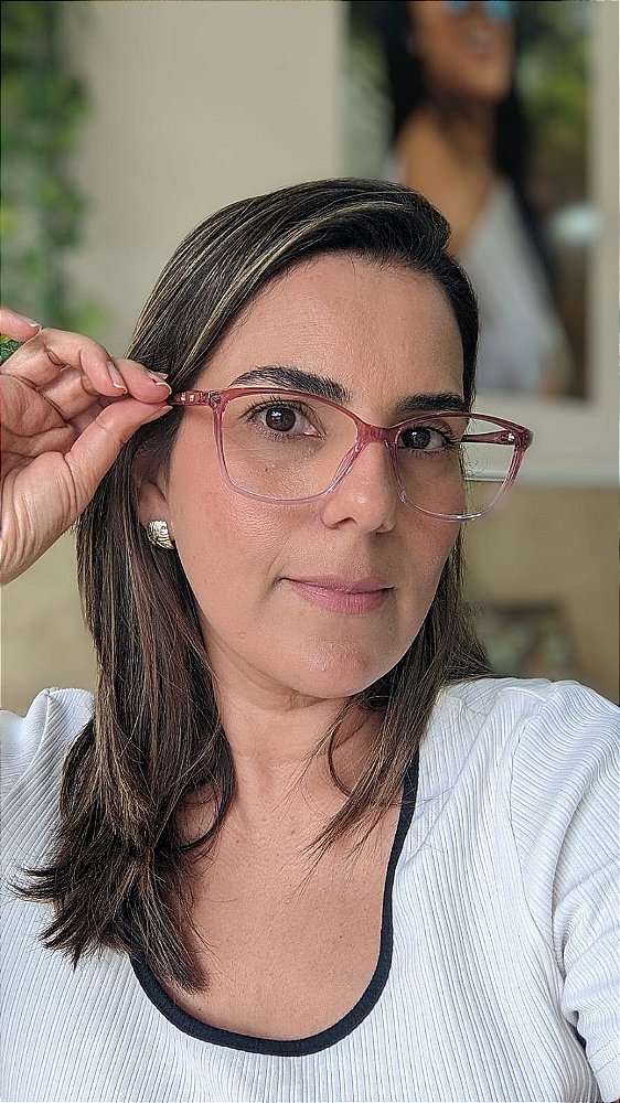 Armação Feminina Rosa Degradê - Tamanho 54
