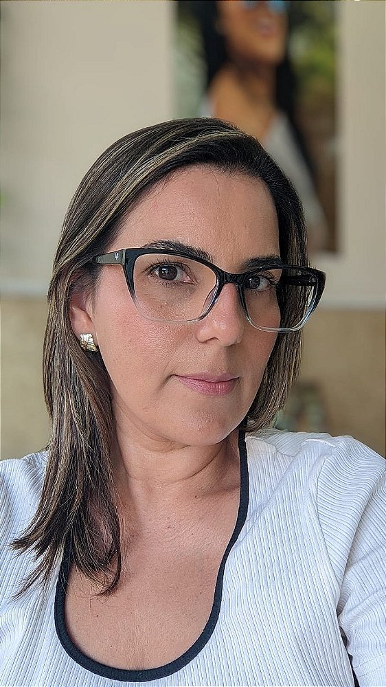 Armação Feminina Fumê Degradê com Azul - Tamanho 54