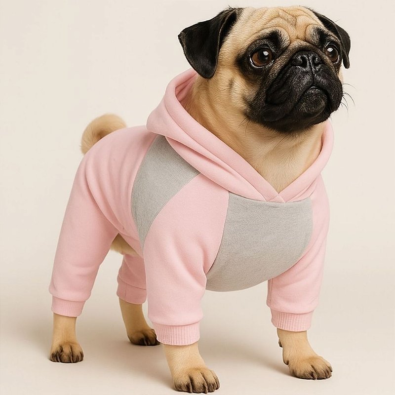 Macacão moletom Nação Pet Inverno com Capuz Cães e Gatos