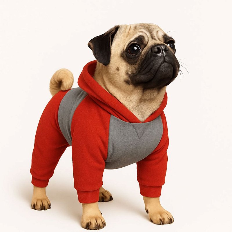 Macacão moletom Nação Pet Inverno com Capuz Cães e Gatos