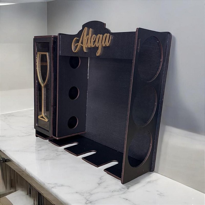Adega de parede Barzinho com suporte para Rolhas em MDF