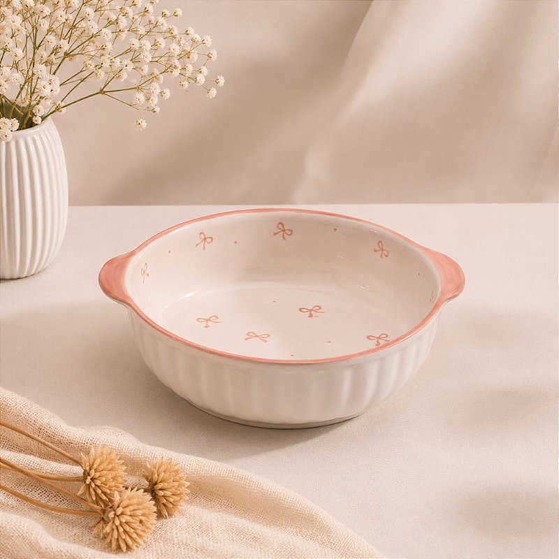 Bowl Laço em Cerâmica Premium para Servir e Assar