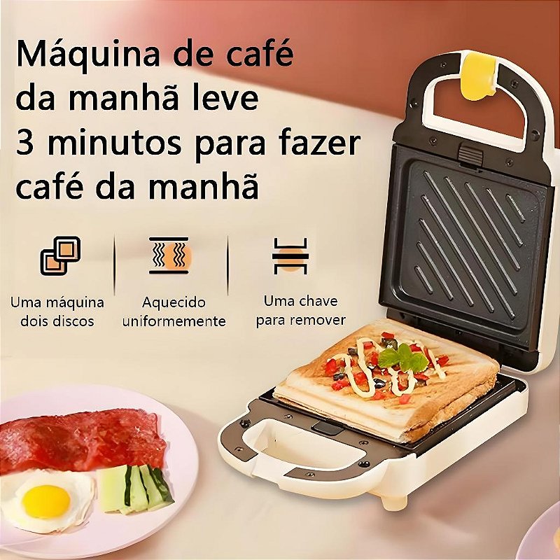 Sanduícheira Elétrica Antiaderente 3 em 1