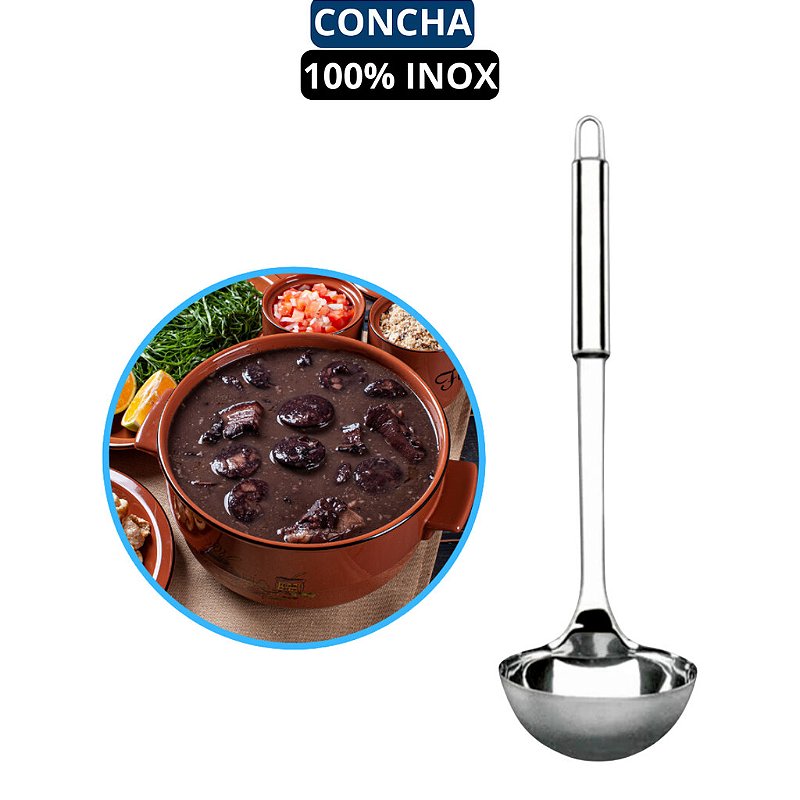 Kit com 6 Utensílios de Cozinha em Aço Inox