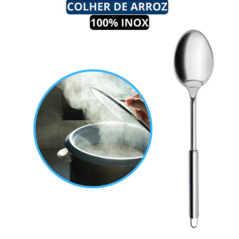 Kit com 6 Utensílios de Cozinha em Aço Inox