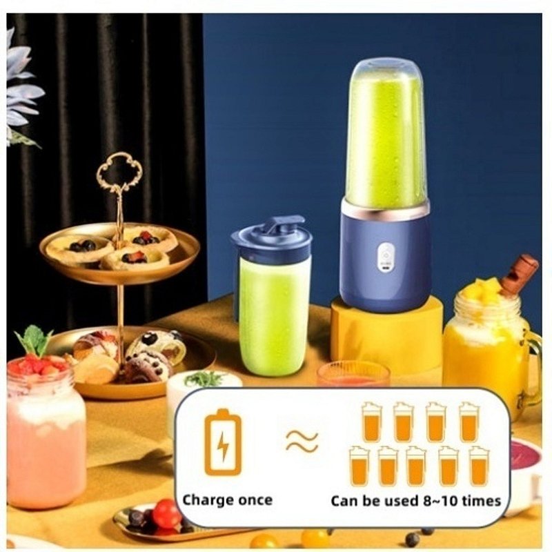 Mini Espremedor Elétrico/ Liquidificador Portátil 400ml 6 Lâminas