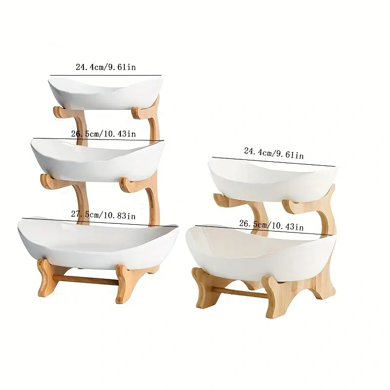 Fruteira com 3 andares+ Bandeja para Lanche Suporte Decorativo