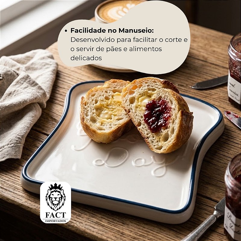 Prato em Formato de Pão de Porcelana