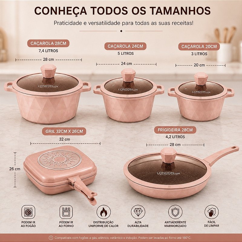 Jogo de panela London Grill 17 peças