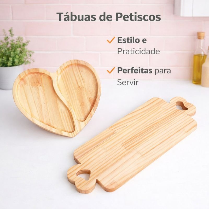 " kit Mesa Posta & Tábua de Frios e Petisqueira Para Deixar a Sua Cozinha Elegante"