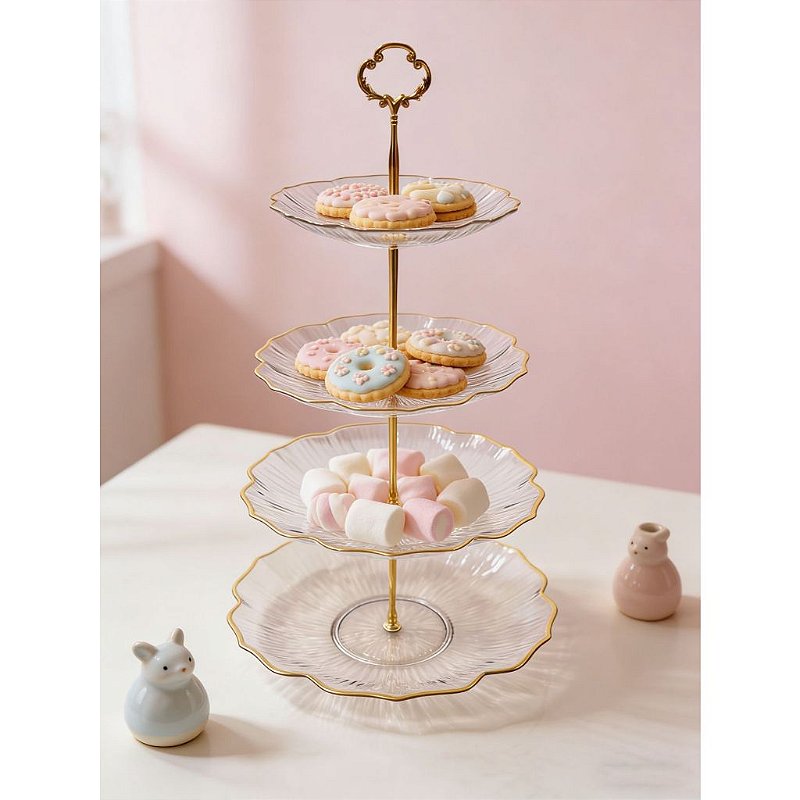 " Suporte de Doces e Petiscos de 2 e 3 Andares – Decorativa para Mesa Posta, Festas e Chá da Tarde"
