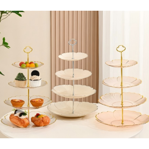 " Suporte de Doces e Petiscos de 2 e 3 Andares – Decorativa para Mesa Posta, Festas e Chá da Tarde"
