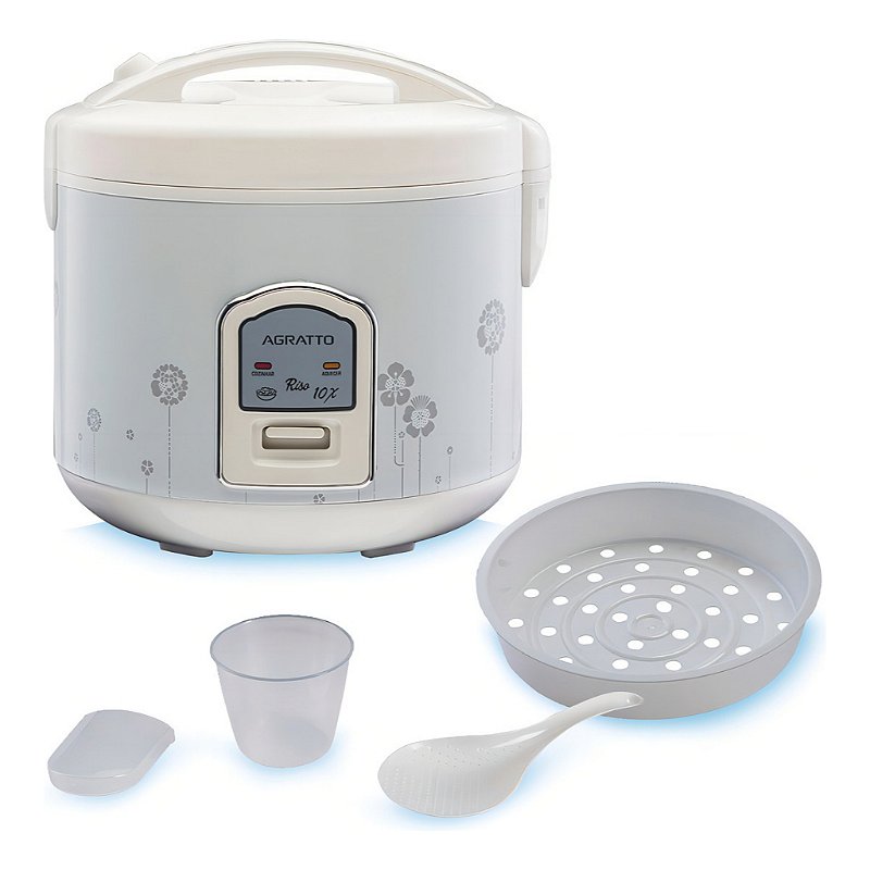 "Panela De Arroz Elétrica Riso PA6X Branco Agratto 127v/ 220v"