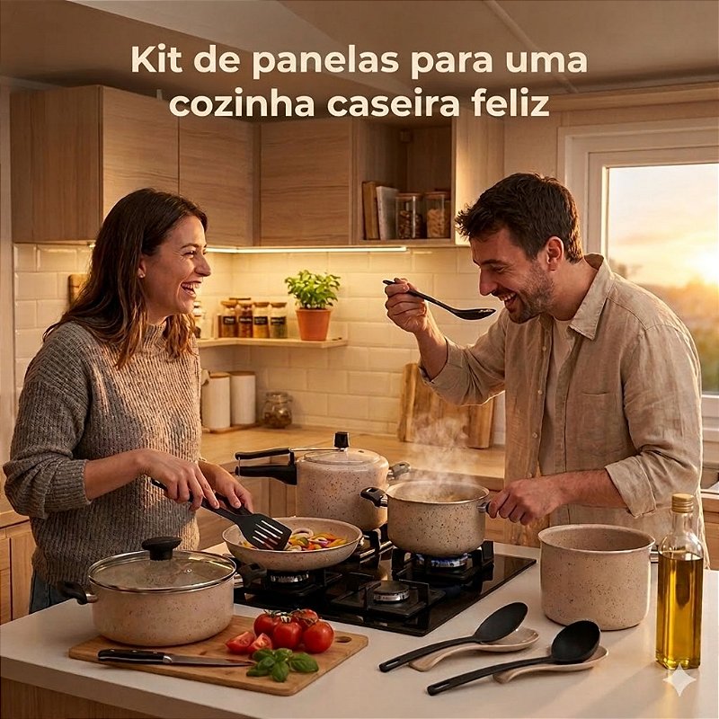 "Jogo De 9 Panelas Antiaderente Teflon Com Panela Pressão 2l"