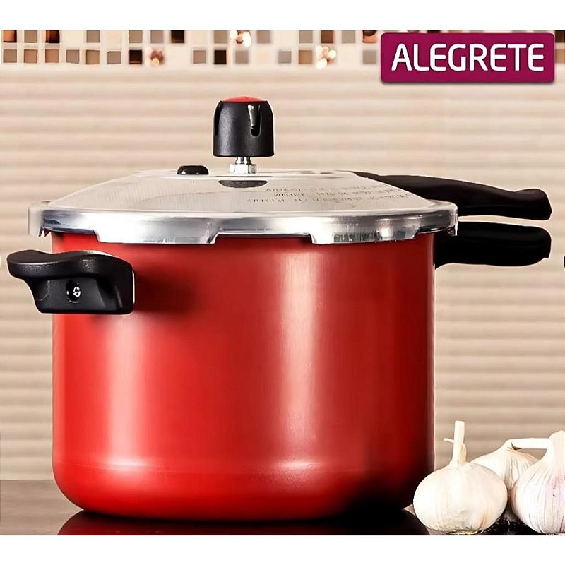 "Panela De Pressão 4,5 Litros Antiaderente Teflon Com Tampa Externa Cinza"