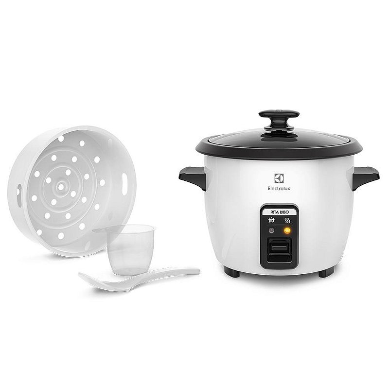 "Panela de Arroz Elétrica Electrolux por Rita Lobo 1,3L Branca Efficient RCB50"