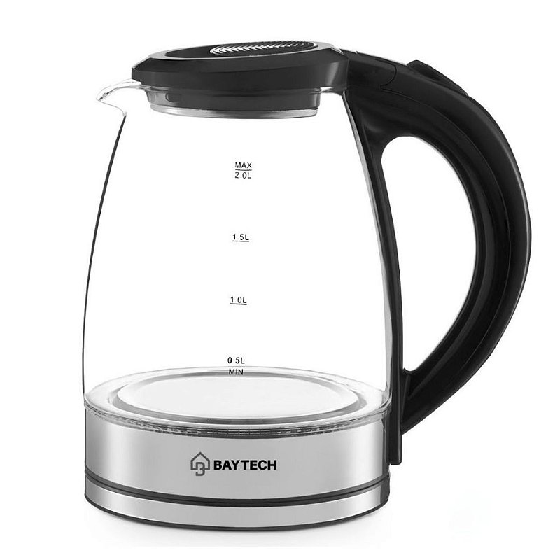 "Chaleira Elétrica Vidro 2L 1400W Rotação 360° Fervedor Água Jarra Elétrica 127V / 220V INMETRO"