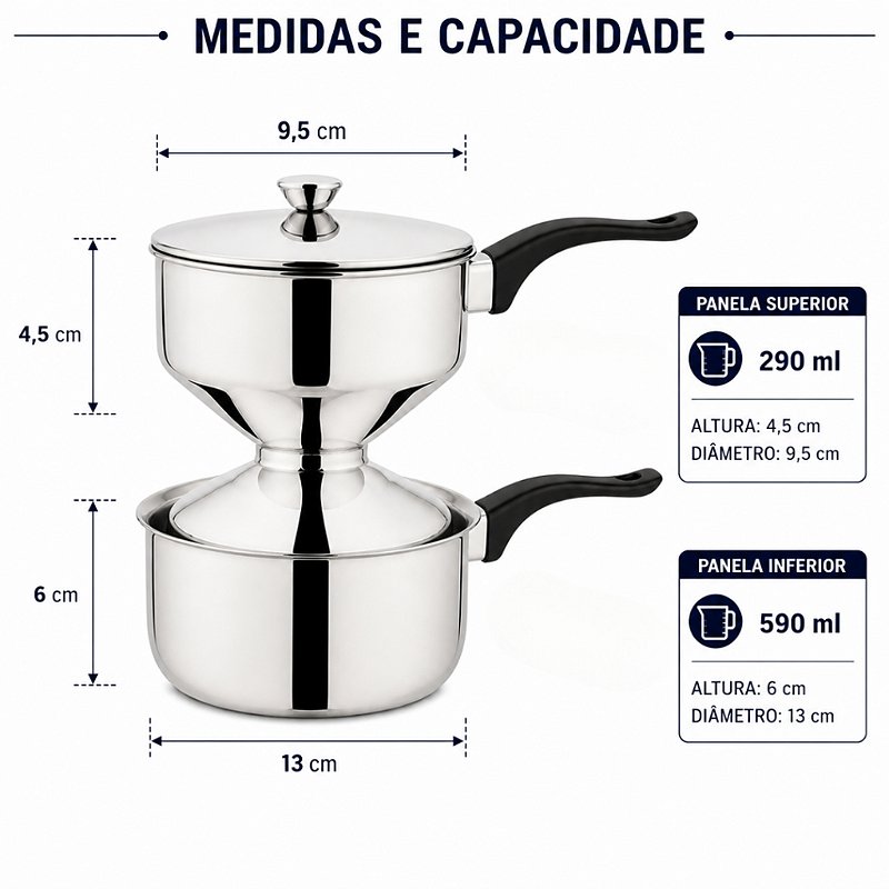 "Mini Cuscuzeira Individual Aço Inox Premium Importado"