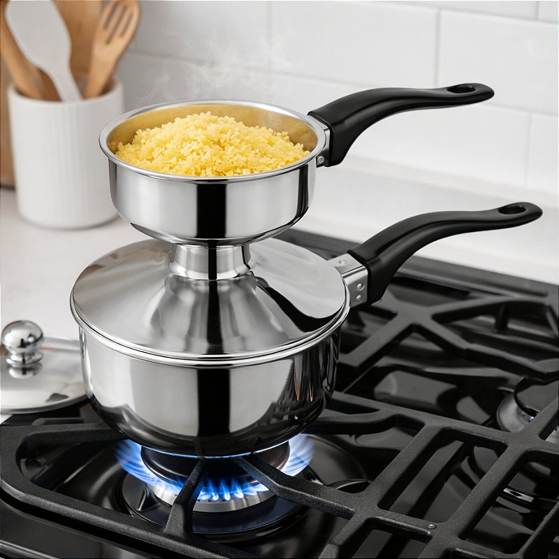 "Mini Cuscuzeira Individual Aço Inox Premium Importado"