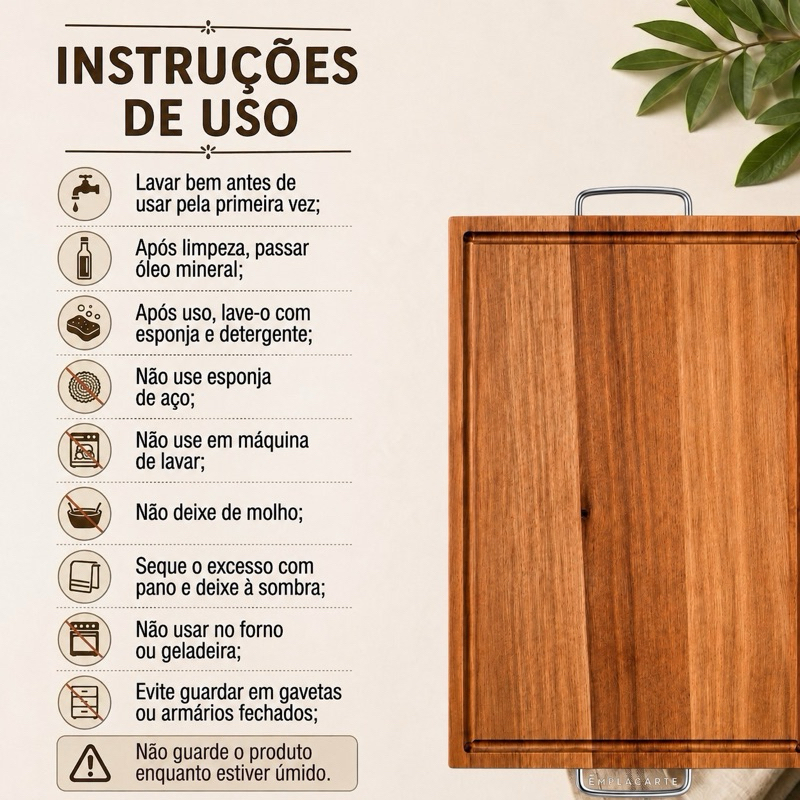 "Tábua de Carne para Churrasco em Madeira Eucalipto Sustentável"