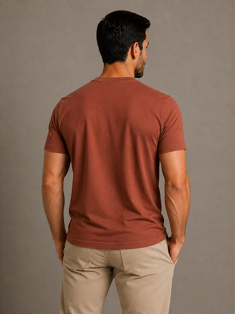 Camiseta Marrom de Algodão Egípcio