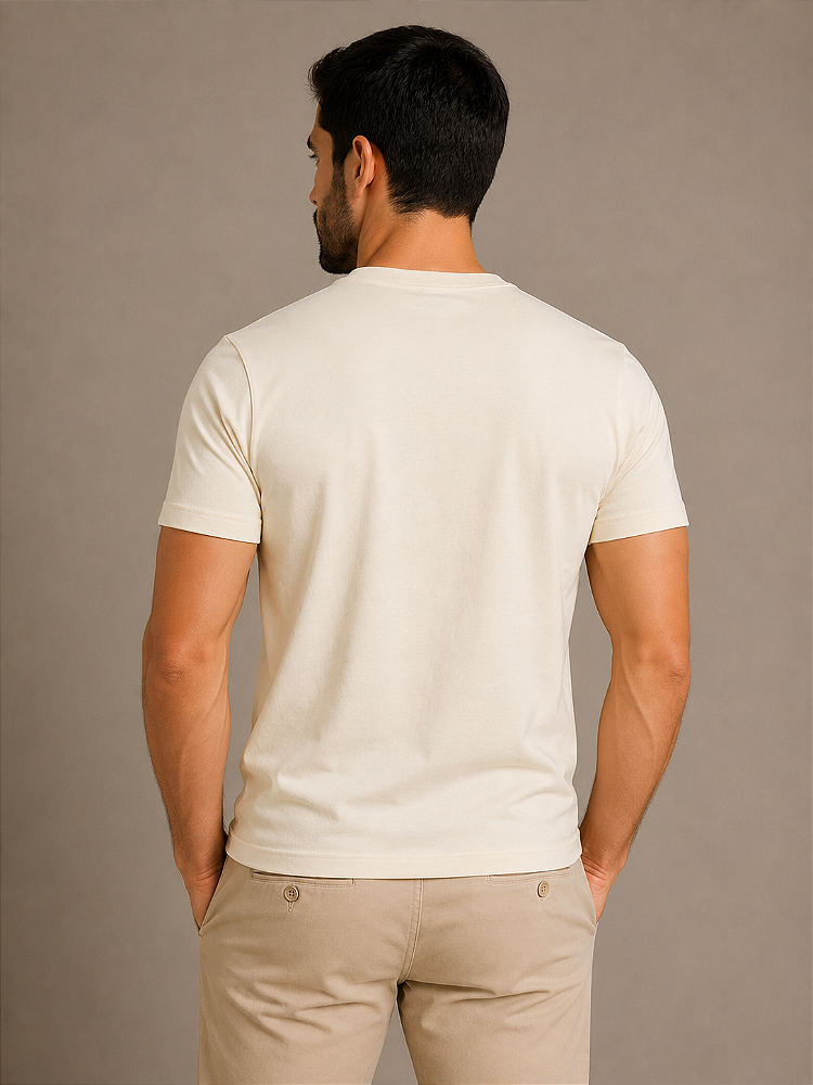 Camiseta Bege de Algodão Egípcio