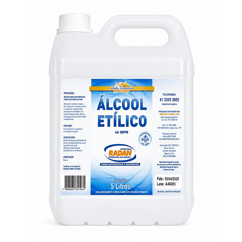 Álcool Líquido 46° Radan 5L