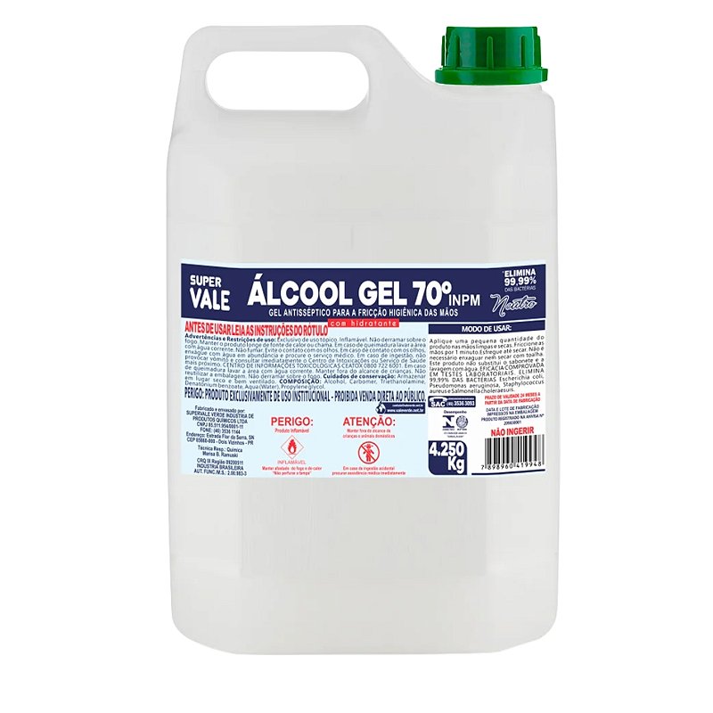 Álcool em Gel 70° Super Vale 5L