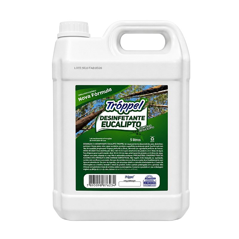Desinfetante Perfumado Eucalipto Troppel 5L