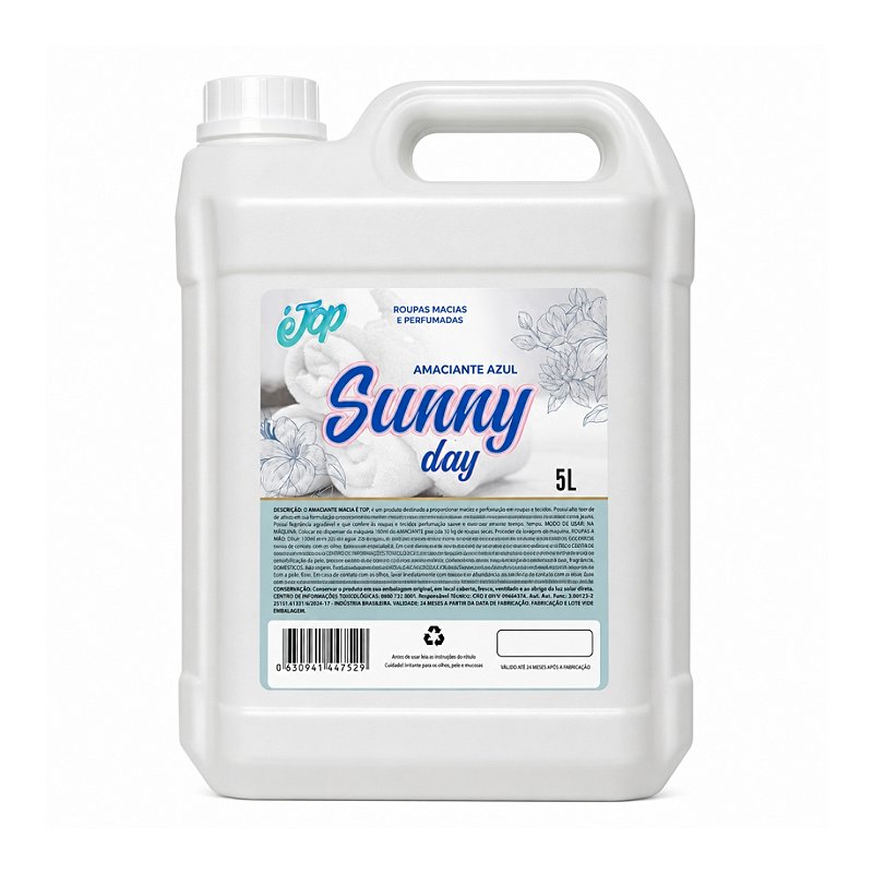 Amaciante p/ Roupas Sunny Day Azul 5L
