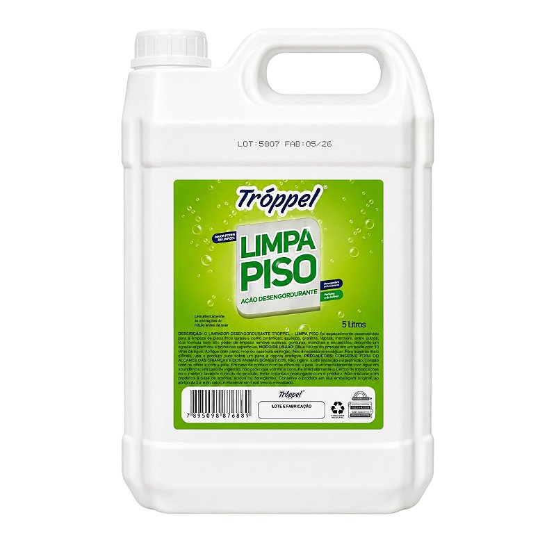 Limpa Piso Ação Desengordurante Troppel 5L