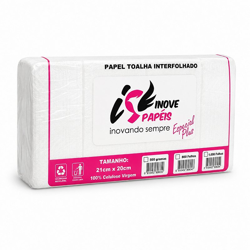 Papel Toalha Interfolhado Fs 21x20cm 1.000fls Inove