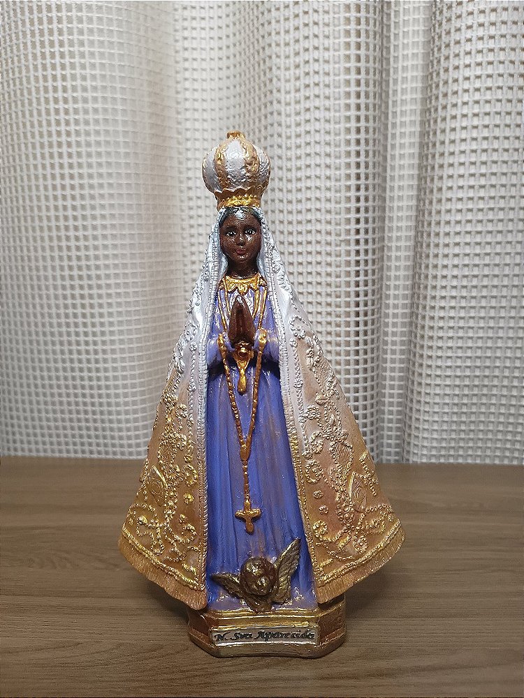 Estátua Nossa Senhora Aparecida em Gesso 22 cm