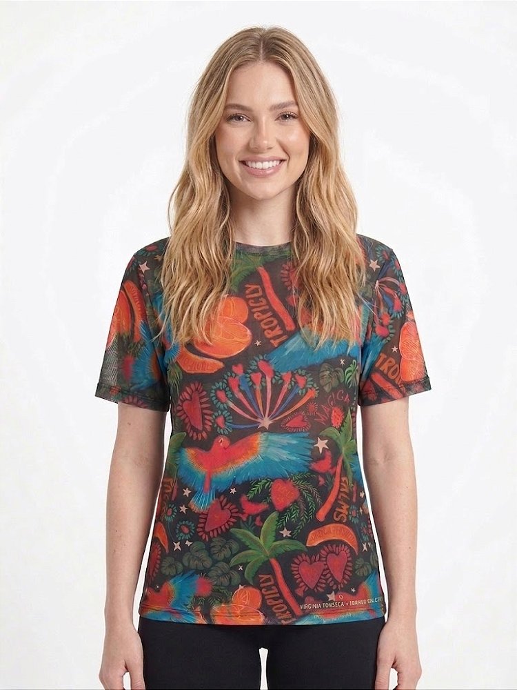 Blusão Tule Jungle Tropical