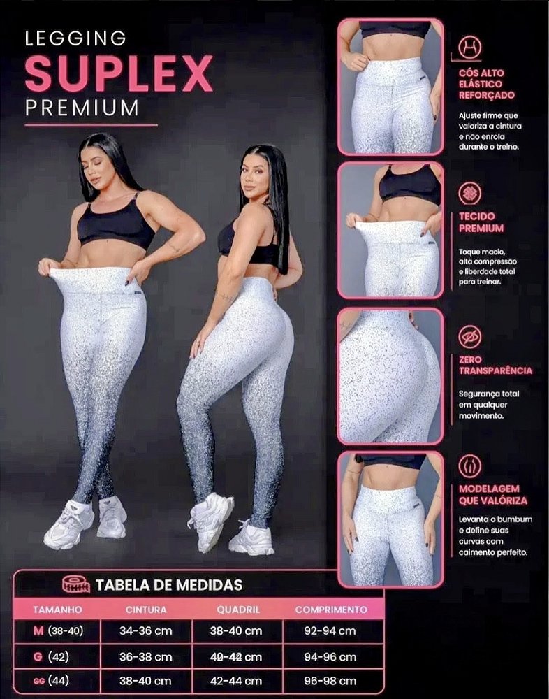 Calça Legging Suplex Premium Degrade Cós Alto