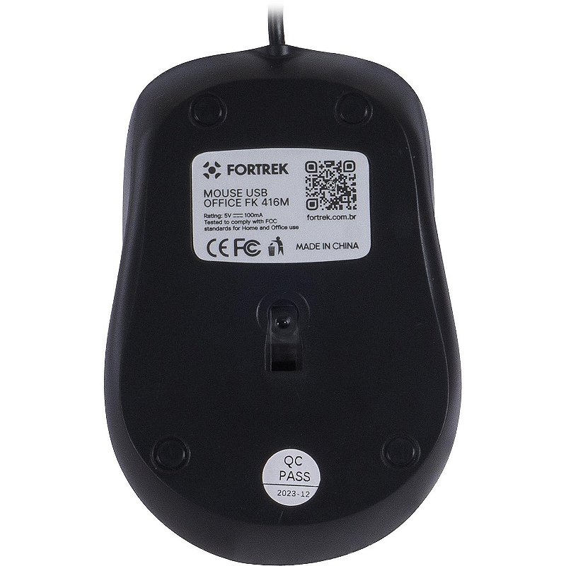 Mouse Fortrek OM103BK USB 2400 DPI Preto