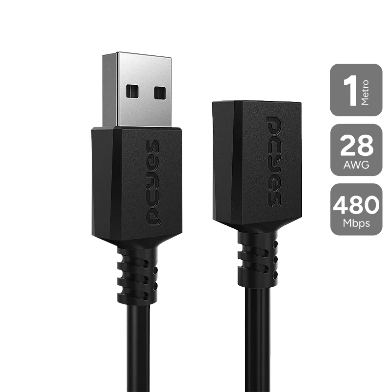 Cabo Extensor USB 2.0 Macho para Fêmea 1 Metro