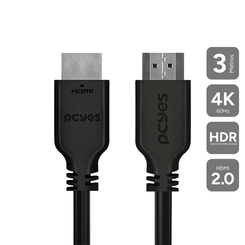 Cabo HDMI 2.0 Pcyes 4K 60Hz 3m