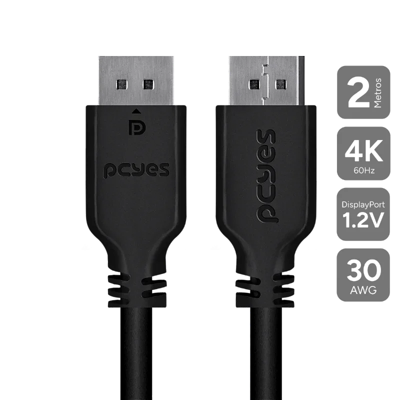 Cabo DisplayPort 1.2 PCYES 2 Metros