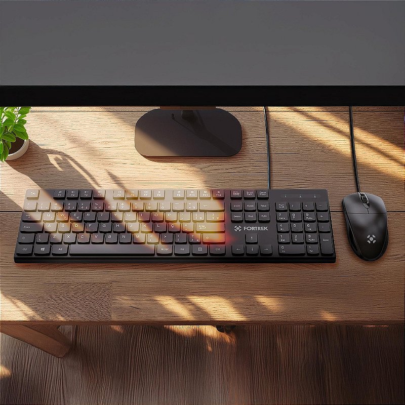 Kit Teclado e Mouse Fortrek C13 USB ABNT2